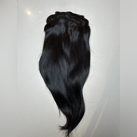 Custom clip in hair extensions 100% human hair 7 pieces doubled weft 18 to 20in